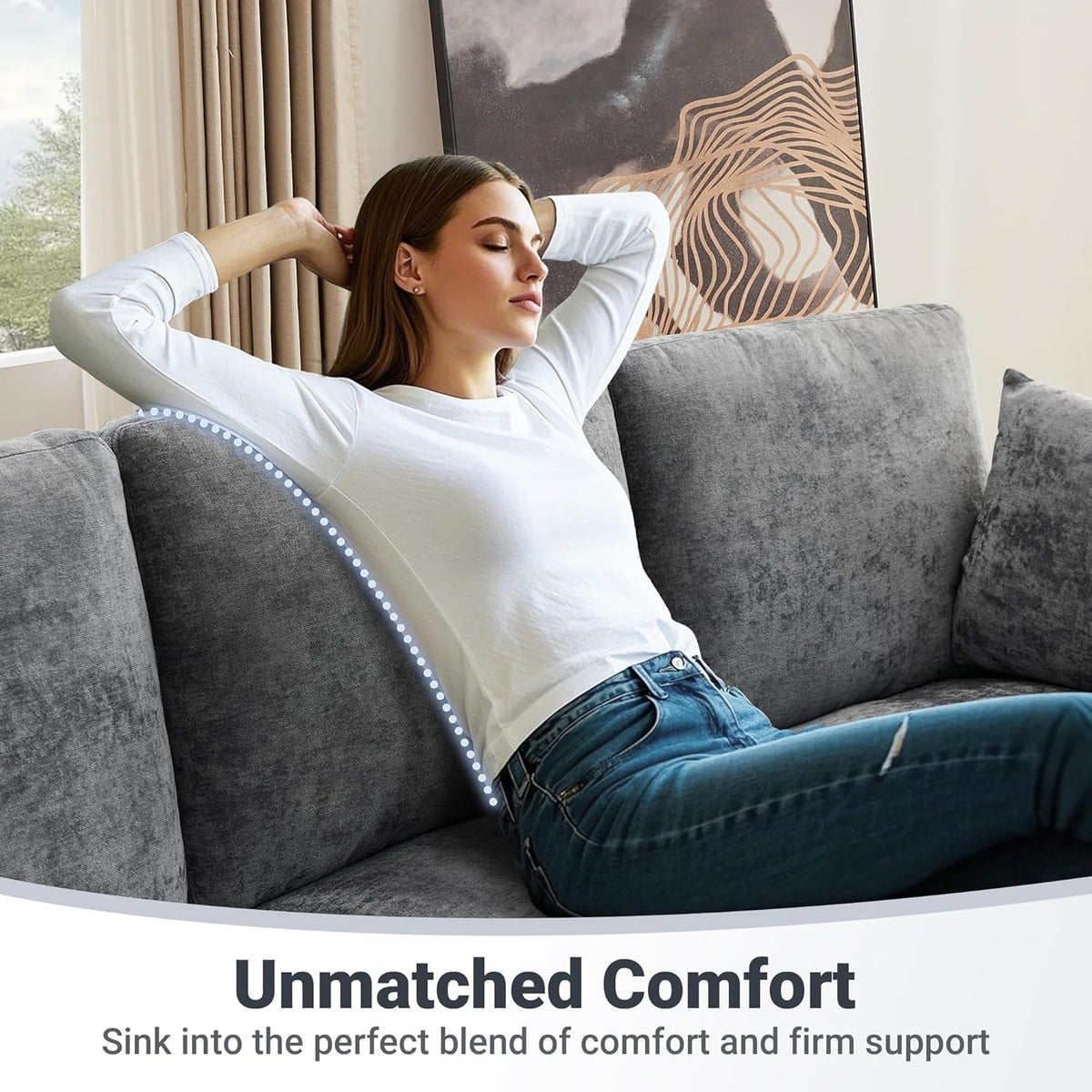Tbfit Modular Sectional Couch 8 Seat, Cloud Sofa for Living Room,Chenille Sofa Set with Ottoman