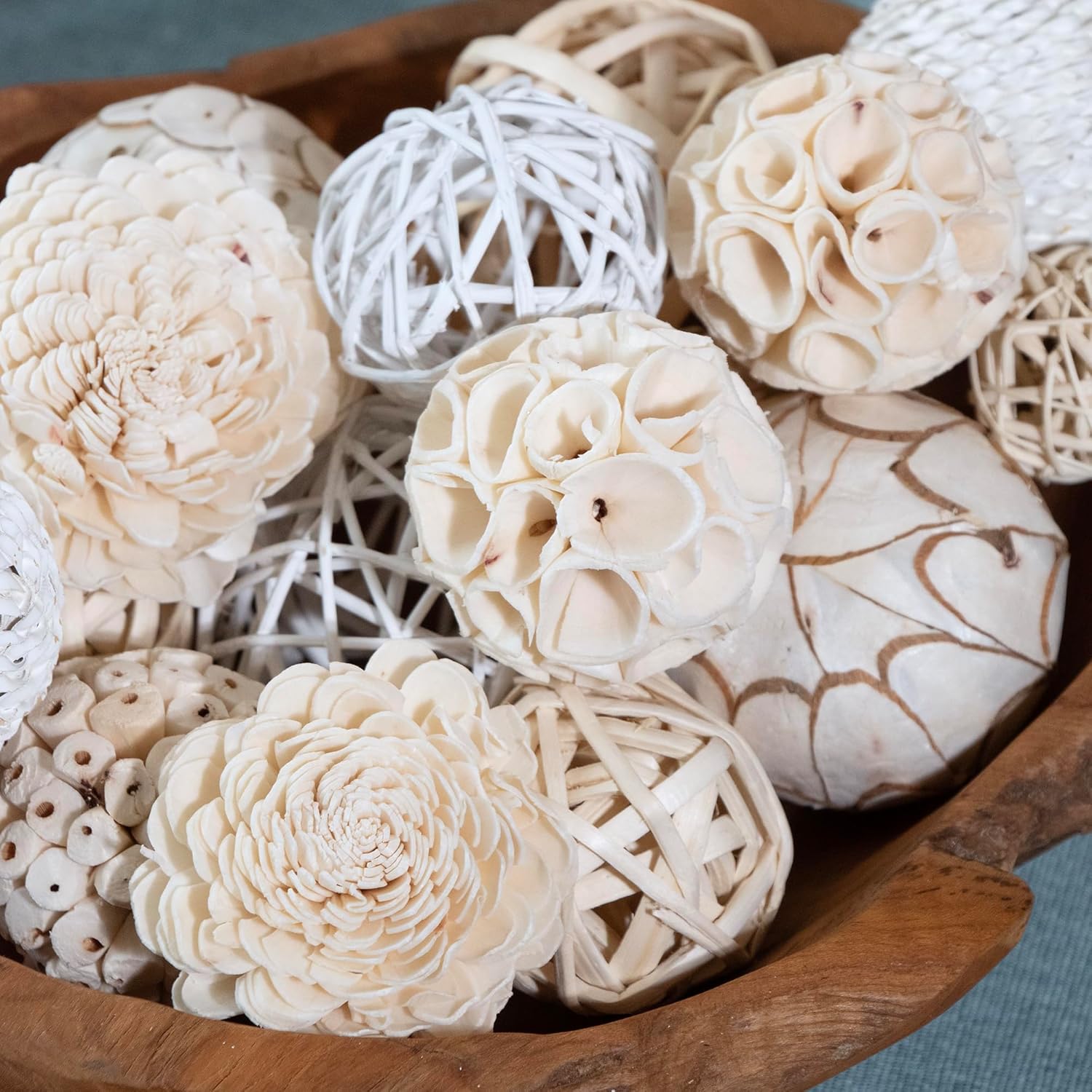 ANDALUCA Decorative Balls Bag Bowl Filler Home Decor (White)