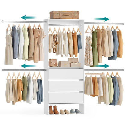 SONGMICS closet system, customizable walk-in closet organizer system with adjustable hanging rods