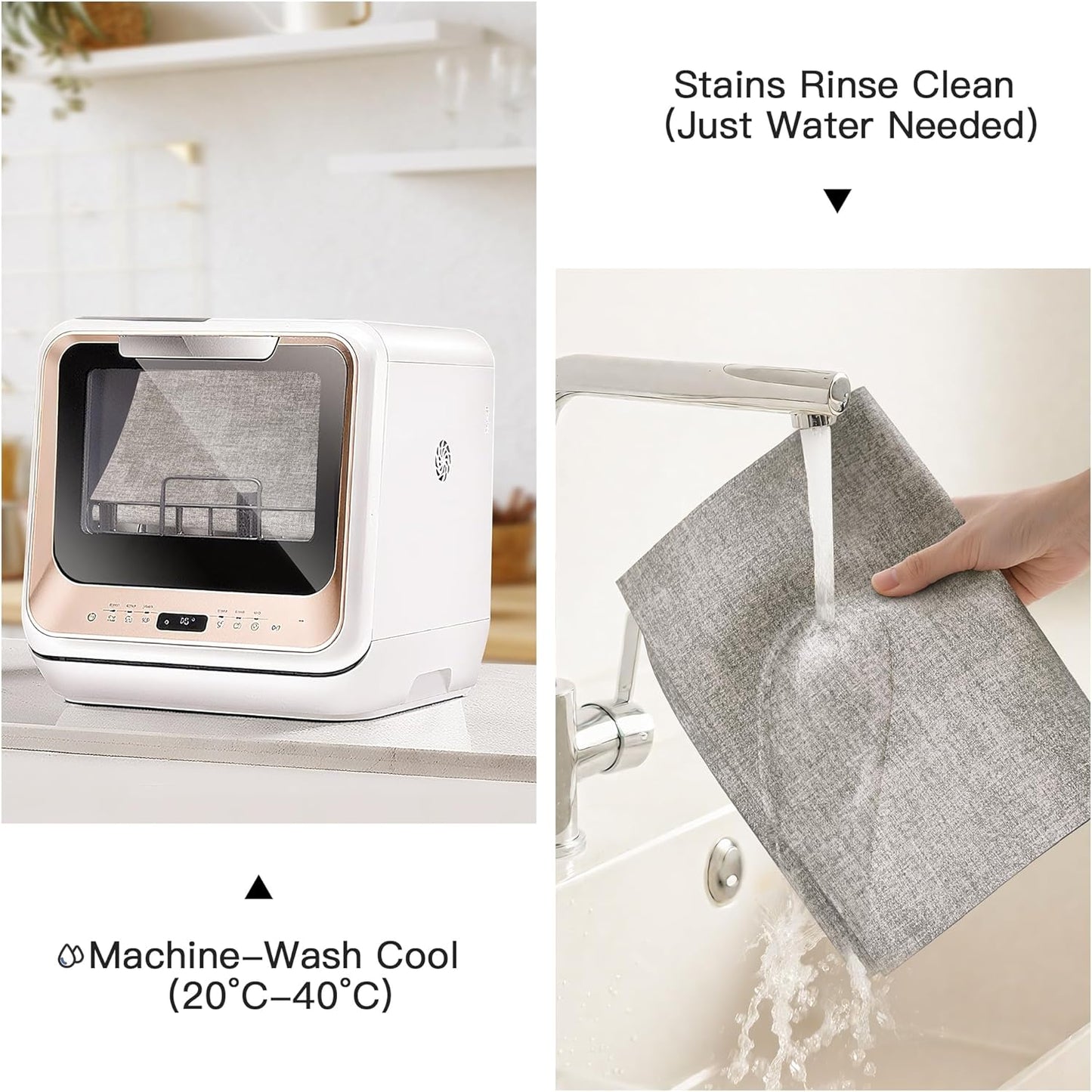 DOLOPL Placemats Set of 4, Reversible Wipeable & Heat Resistant Place Mats, Modern Faux Leather