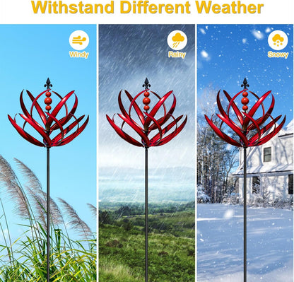 LimeHill Wind Spinner for Garden and Yard - Large Metal Kinetic Wind Sculptures for Outdoor Decor