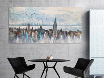Arjun Cityscape Wall Art New York City Skyline Buildings Picture Modern Abstract Grey NYC Skyline