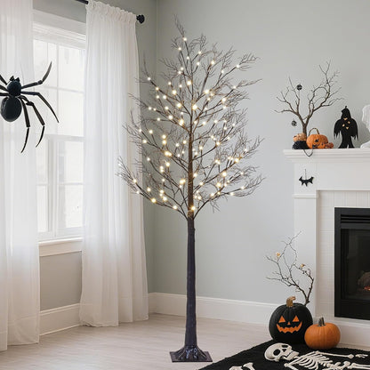 Lightshare 6FT Lighted Willow Tree with 120 Warm LED Lights, Spooky Bare Branch Tree for Indoor