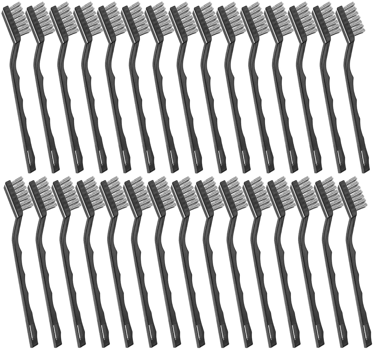 Jeffbaubl 30 Pieces Mini Wire Brush,6.7 Inch Stainless Steel Scratch Brushes,Wire Bristles