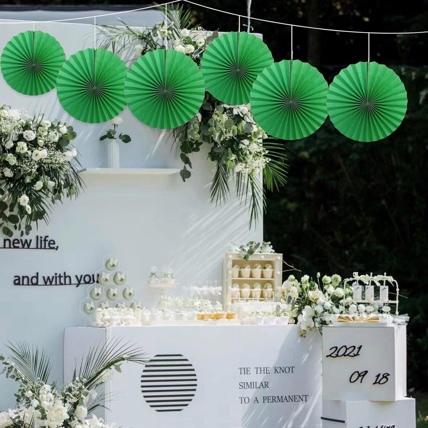 Green Party Decorations,Green Paper Decorations For Party,Tennis Party Decorations Party Paper Fans