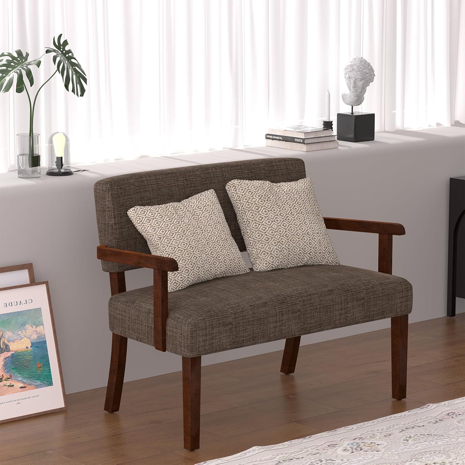 Accent Chair 2 Seat, Arm Chairs with Soft Seat and Armrests for Living Room, Love seat for Dining