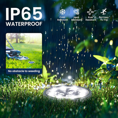 SOLPEX 10 Pack Solar Ground Lights Outdoor Waterproof, Solar Powered Pathway Lights, Landscape