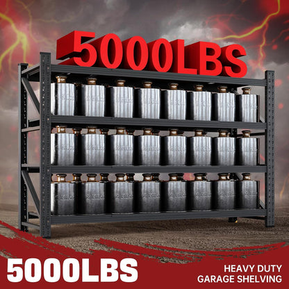 5000LBS Storage Shelves,71" W Garage Shelving Heavy Duty Metal Adjustable Garage Shelves, Shelving