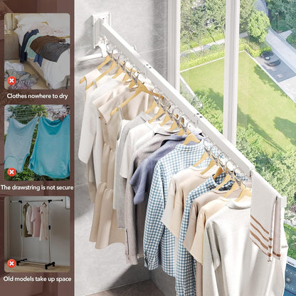 Wall Mounted Clothes Hanger,Clothes Drying Rack,Laundry Rack Wall Mount,Drying Rack