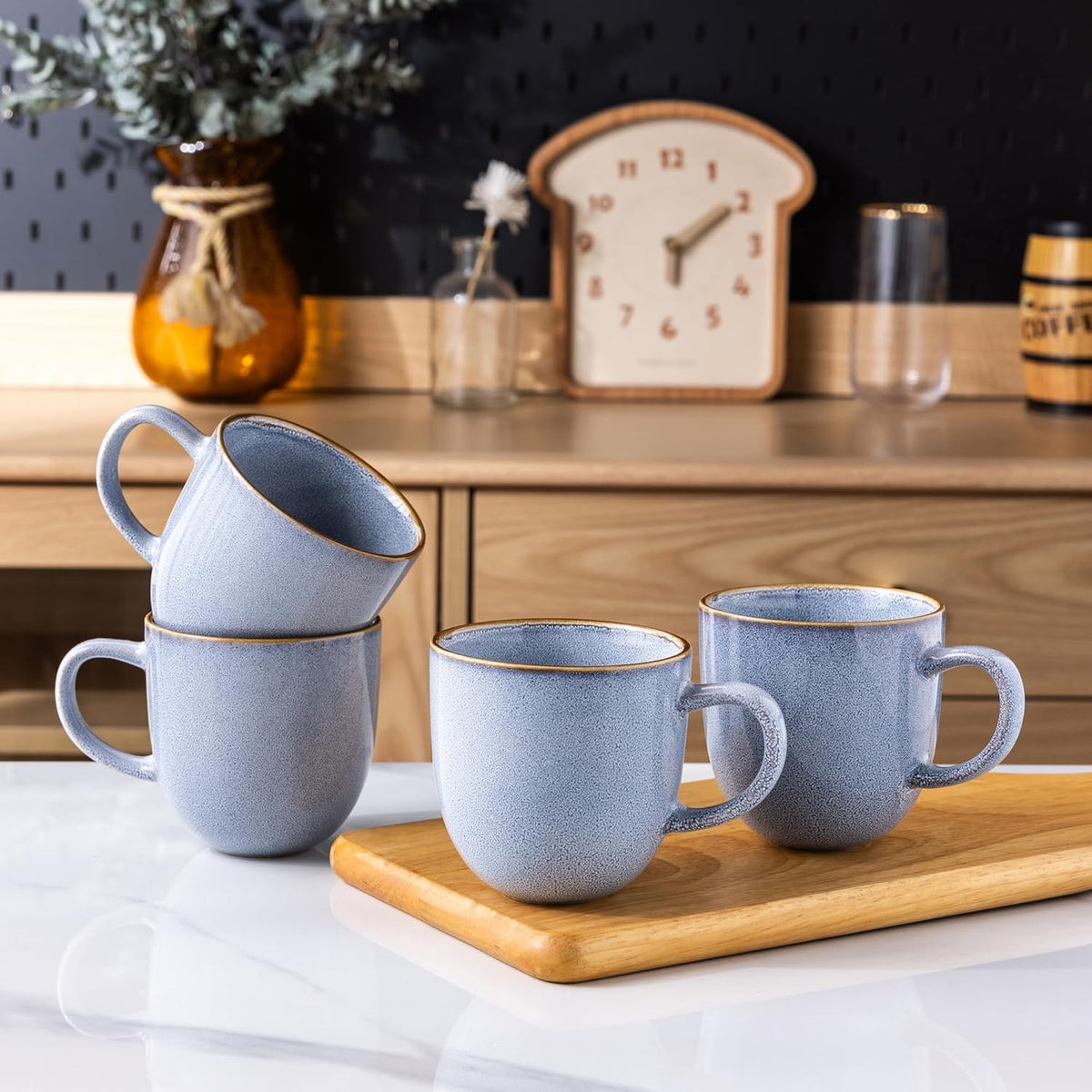 AmorArc 12oz Coffee Mugs, Ceramic Coffee Mugs set of 6 for Man, Woman, Dad, Mom, Modern Coffee Mugs