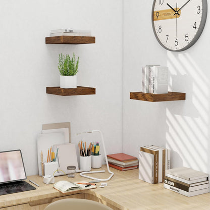 Fun Memories Floating Shelves for Wall - 10" x 10" Wood Shelf with Invisible Bracket - Deep