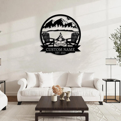 Personalized Camping Signs | Custom Metal Sign | Custom Mountain Campfire Sign | Custom Signs