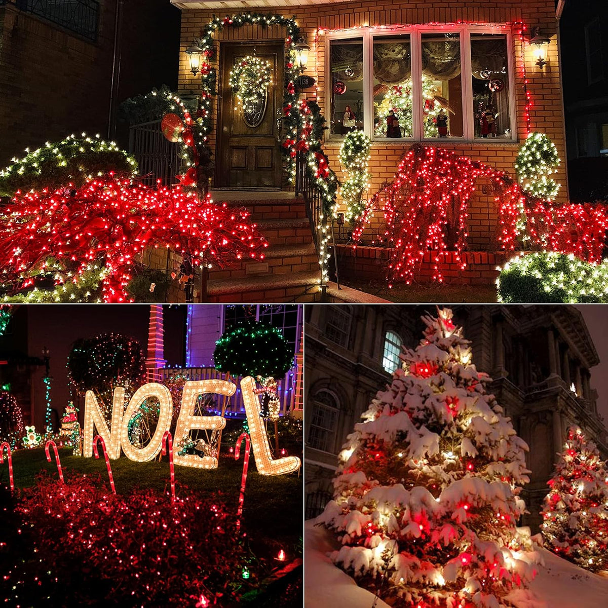 Brizled Red Christmas Lights, 33ft 100 LED Christmas String Lights, 5mm Wide Angle Mini Xmas Tree
