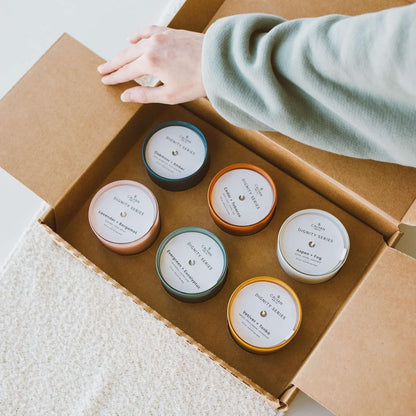 Calyan Wax Co. Scented Candle Gift Set, The Dignity Series Set of 6 Aromatherapy Soy Candles, Non