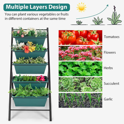 S AFSTAR 5-Tier Vertical Garden Planter, 5-Layer Raised Garden Bed with 5 Detachable Planter Boxes