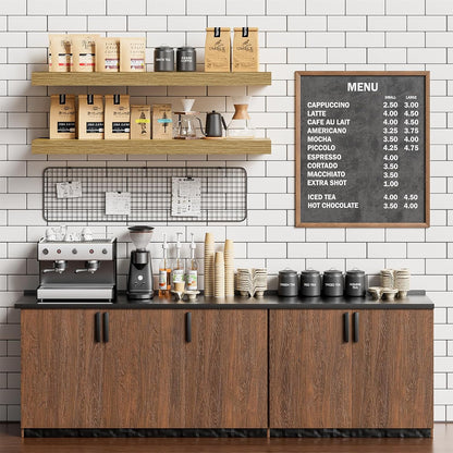 Heimlove 32 Inch Floating Shelves for Wall,Oak 9.3" Deep Floating Shelf Set of 2,Wall Mounted