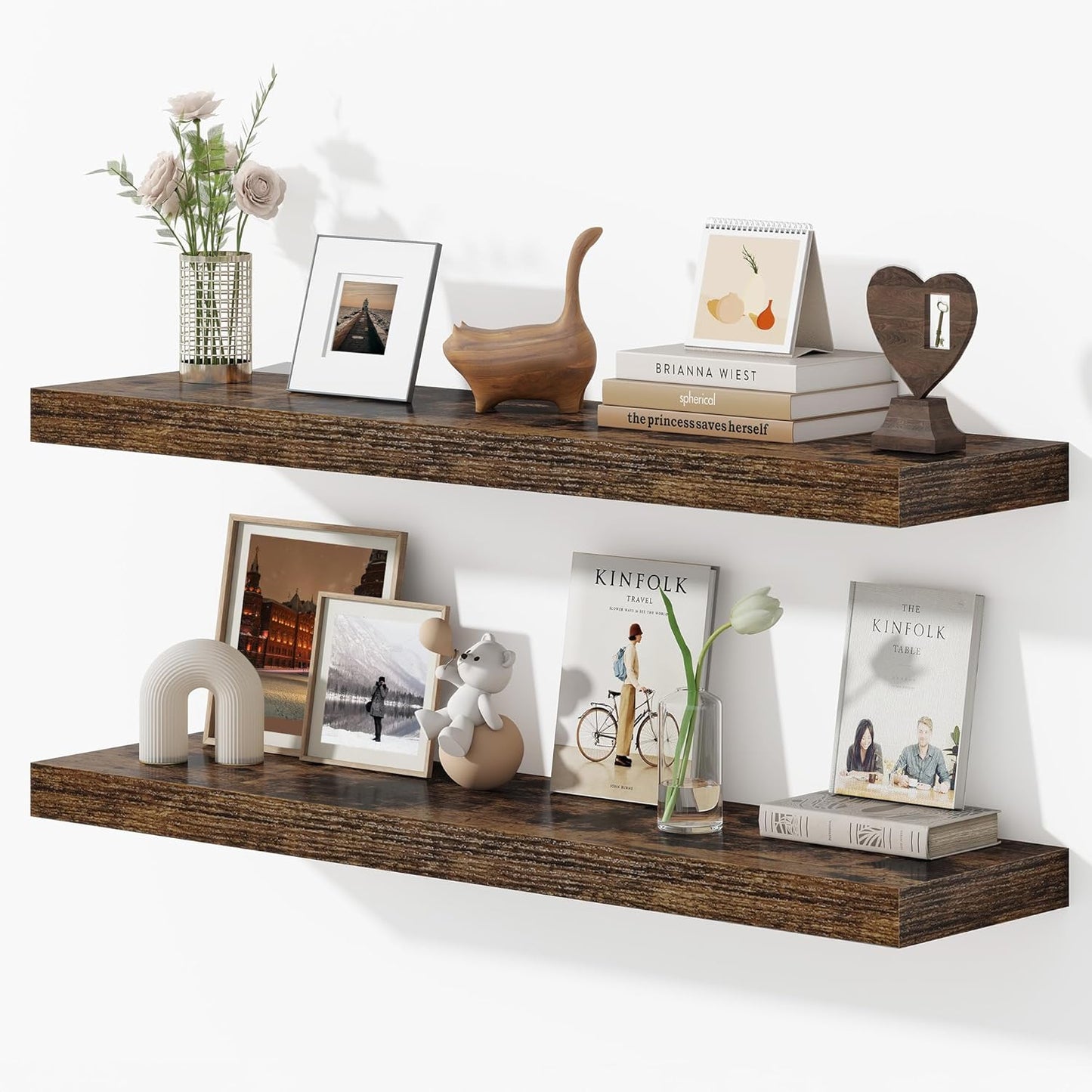 Dreamland 40 Inches Floating Shelves for Wall, 9.3" Deep Long Floating Shelves Set of 2, Large