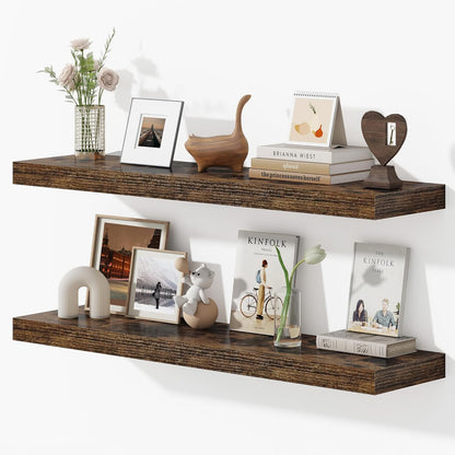Dreamland 40 Inches Floating Shelves for Wall, 9.3" Deep Long Floating Shelves Set of 2, Large