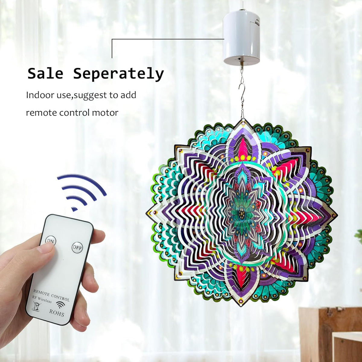 Hanging Wind Spinners for Yard and Garden Mandala Purple Star,Kinetic Wind Spinners Outdoor Worth