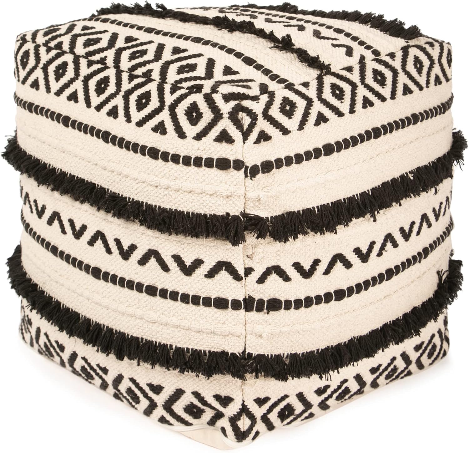REDEARTH · Tufted Pouf Ottoman with Filler Textured Storage Cube Bean Bag Pouffe Footrest for