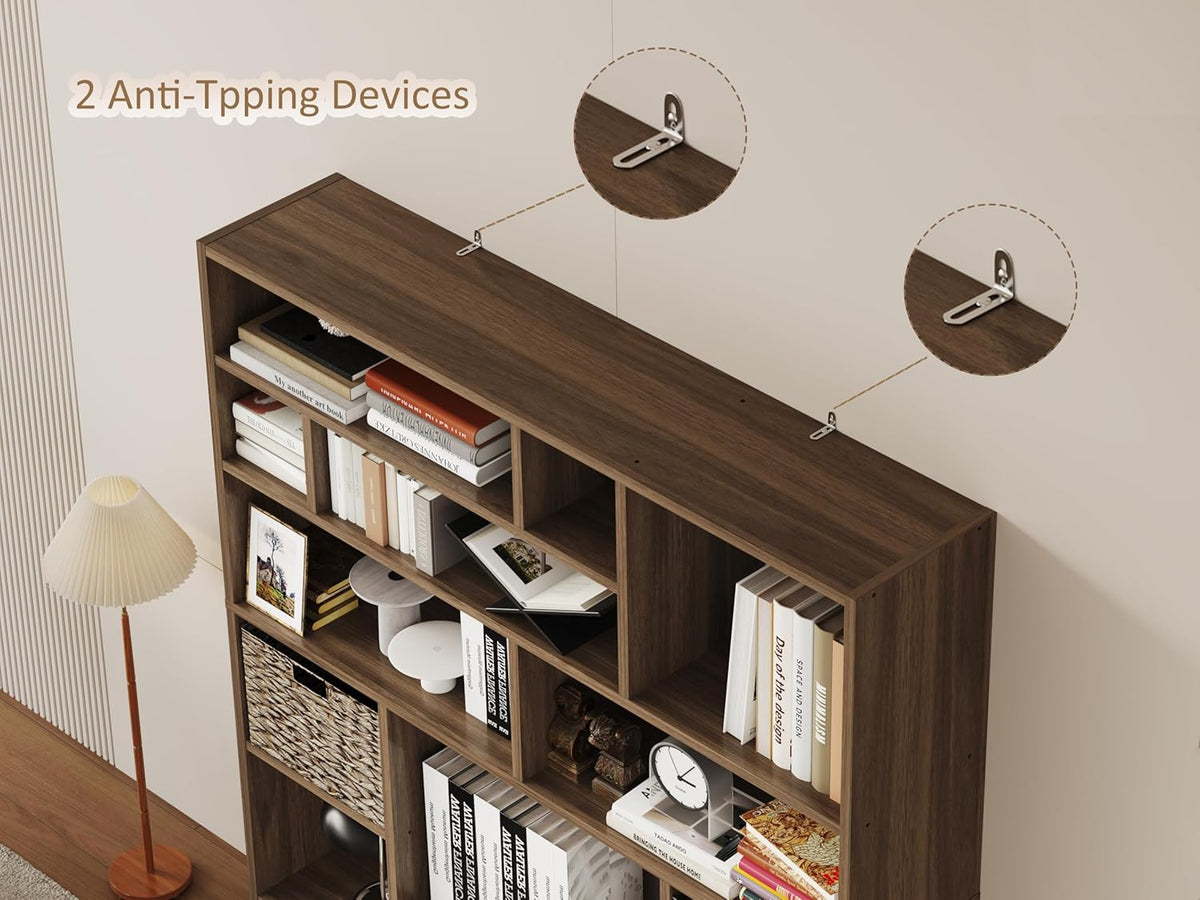BLANKSPACE 71'' H 6-Tier Large Bookcase, Heavy Duty Storage Shelf - Freestanding Organizer for
