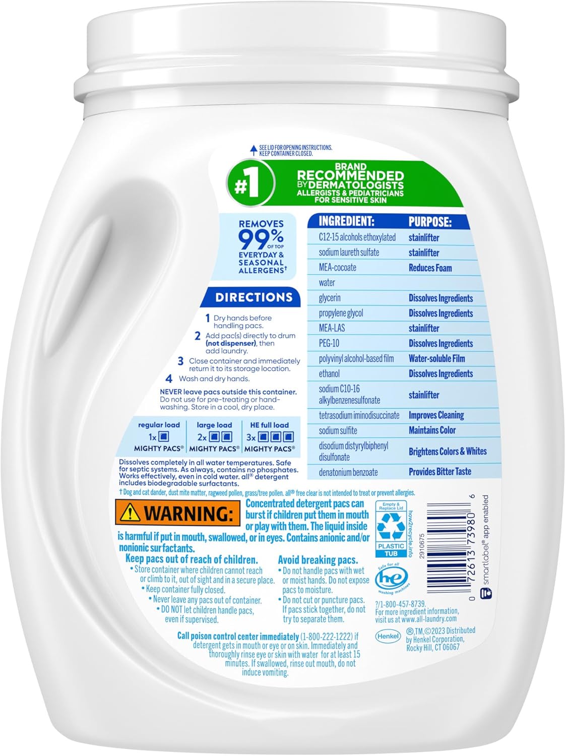 all free clear, Original, MIGHTY PACS Laundry Detergent Pacs for Sensitive Skin, Unscented and
