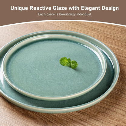 GBHOME Ceramic Dinnerware Sets for 4, 12 Pieces Stoneware Plates and Bowls Sets, Scratch Resistant