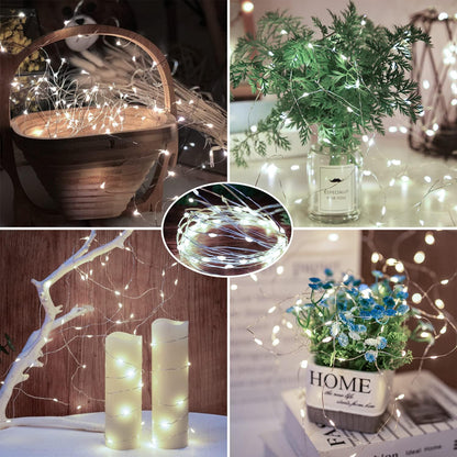 Brightown 24 Pack LED Fairy Lights Battery Operated 7 ft 20 LED String Light Waterproof Silver Wire