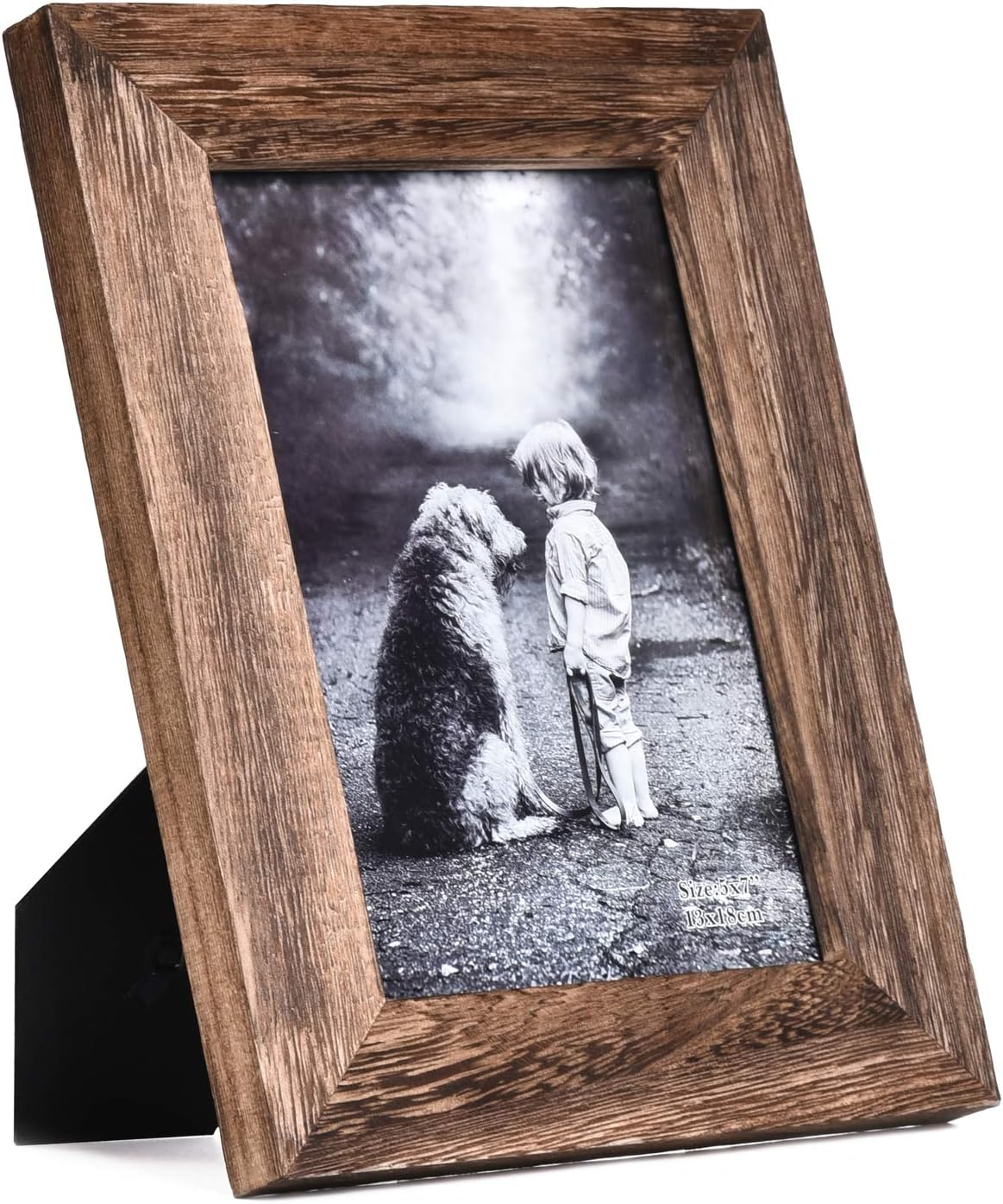 Yaetm 5x7 Picture Frame Distressed Wood, Rustic Solid Wood Photo Frame 5 x 7, Display for Tabletop