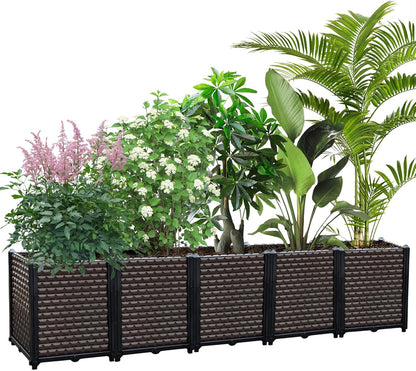 Large Planters for Outdoor Plants - Deepened 20" H, Raised Beds for Gardening Self Watering