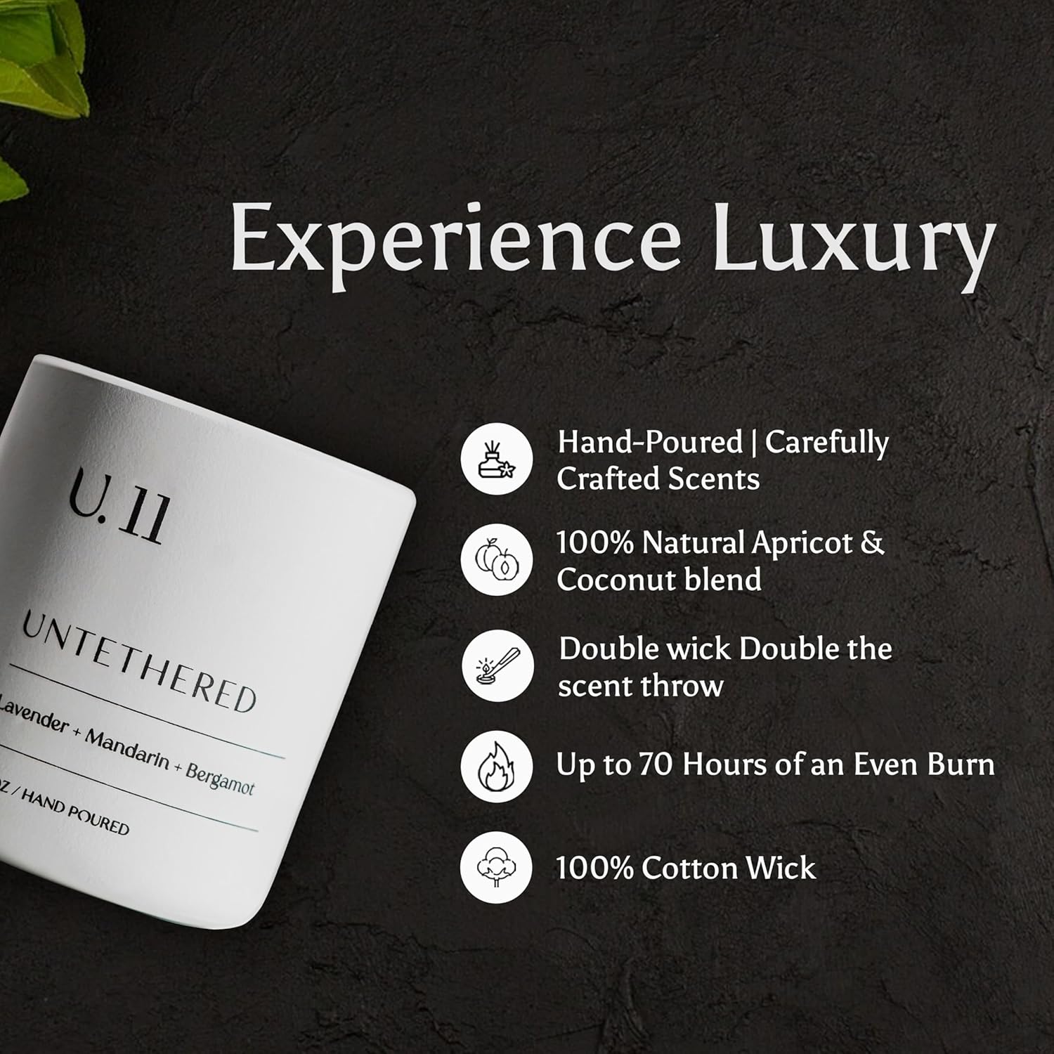 U.11 Luxury Scented Candle – Lavender, Mandarin & Cedarwood | Hand-Poured in USA w/ 100% Natural