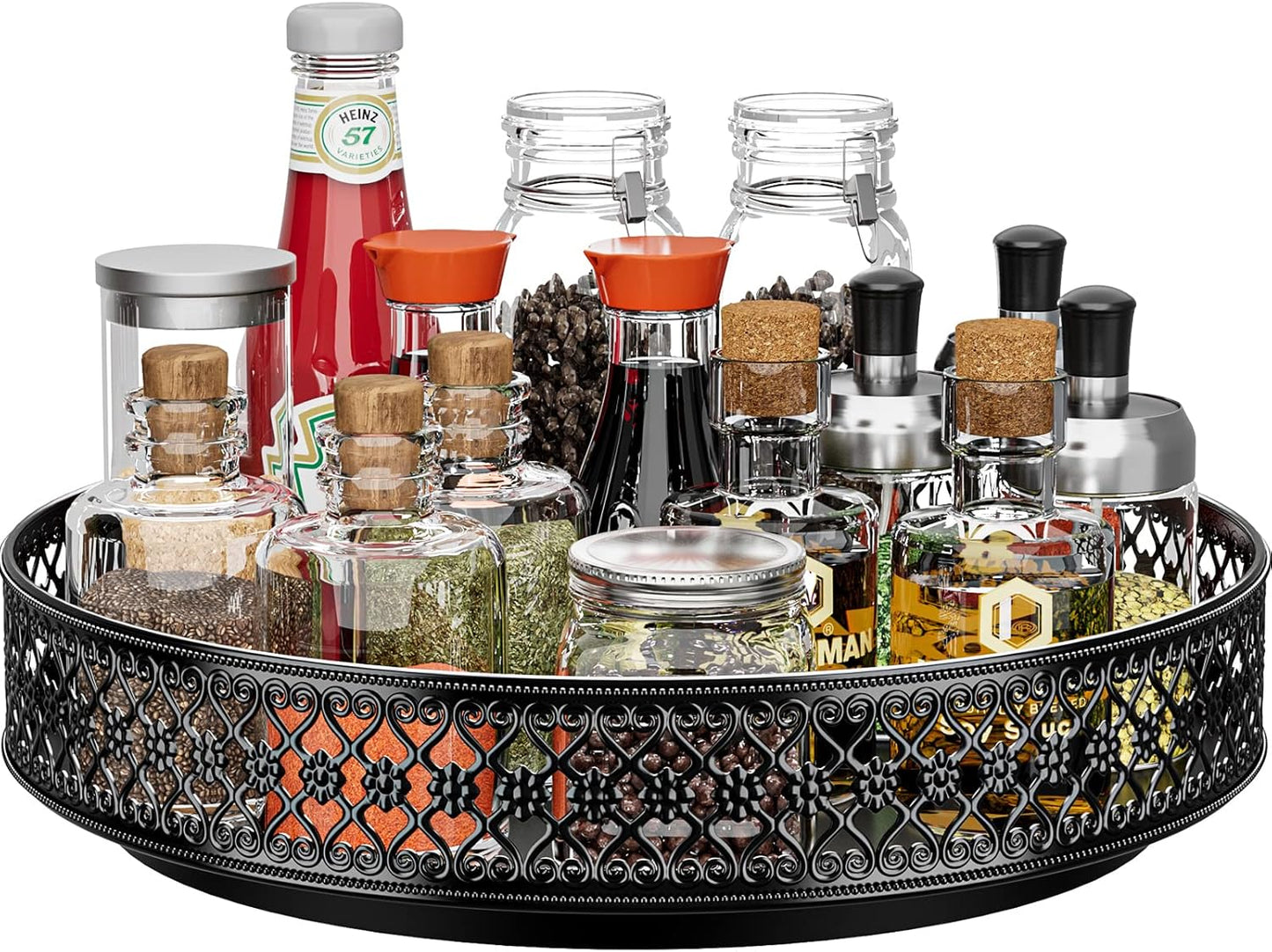 Ovicar Lazy Susan Organizer Turntable - 11 inch Rotating Spice Rack Metal Lazy Susan for Cabinet
