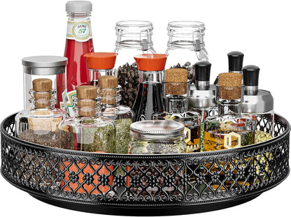 Ovicar Lazy Susan Organizer Turntable - 11 inch Rotating Spice Rack Metal Lazy Susan for Cabinet