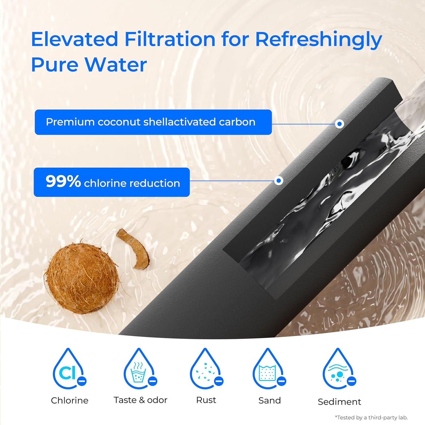 Waterdrop Gravity-fed Water Filter System, with Upgrade 3 Black Carbon Filters and Metal Spigot