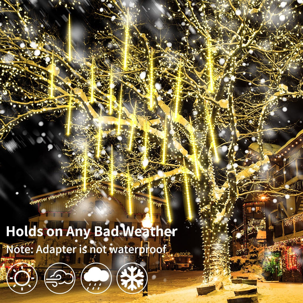 2 Pack Christmas Meteor Shower Rain Lights 12inch, 20 Tube 480 LEDs Icicle Outdoor Raindrop for