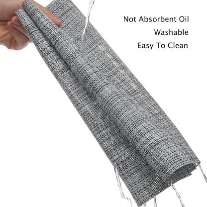 Myir JUN Placemats Set of 6, Vinyl Woven Placemats Place Mats Indoor Washable Table Mats Non-Slip