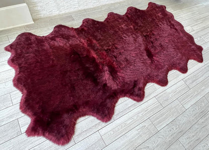 LAMBZY Faux Sheepskin Super Soft Hypoallergenic Free Shape Silky Shag Rug, Luxury Shaggy Plush