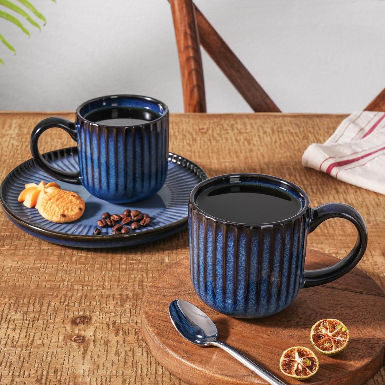 famiware Coffee Mugs Set of 4, Starlight 11 oz Mug Cup Set with Handle for Coffee, Tea, Cocoa, Milk