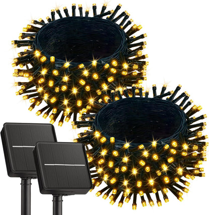 Brightown 2 Pack Solar String Lights for Outside, 92Ft 240 LED Solar Lights Outdoor Waterproof with