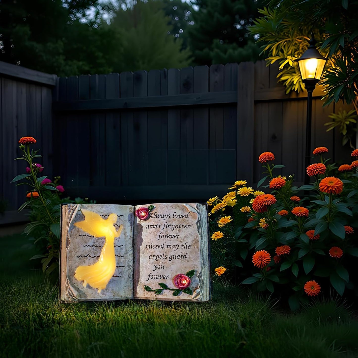 Outdoor Solar Angel Garden Stakes Lights, Waterproof Memorial Grave Decorations Gifts for Cemetery
