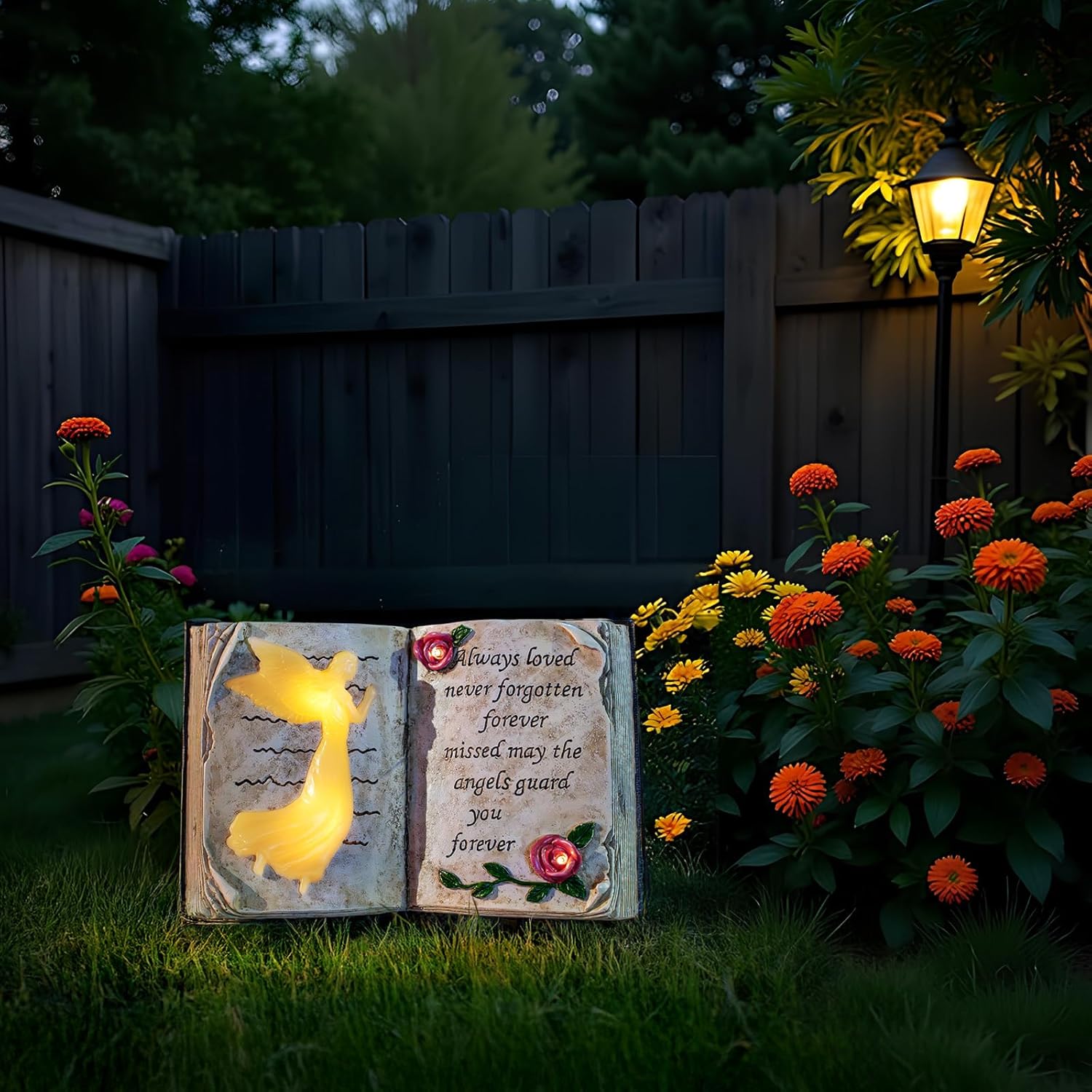 Outdoor Solar Angel Garden Stakes Lights, Waterproof Memorial Grave Decorations Gifts for Cemetery