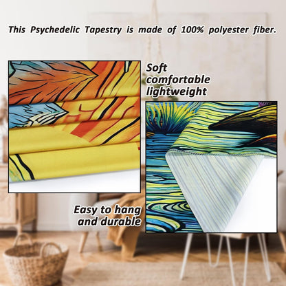 Serborlur Boho Sun Mountain Tapestry Trippy Forest Tree Tapestry Vintage Aesthetic Magic River