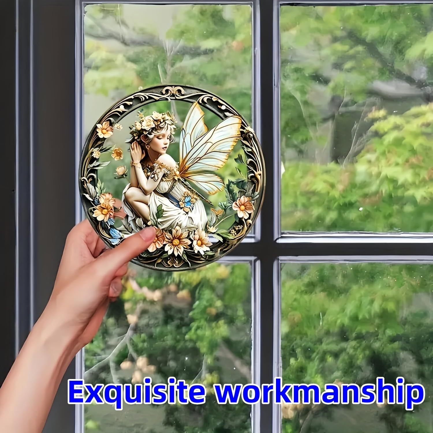 Flower Fairy Garden Decorations Angel Wing Christmas Halloween Deco Statue Art Elf Sculpture