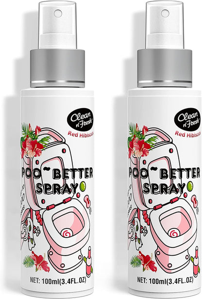 Clean-n-Fresh Toilet Spray 6.8 Oz, Hibiscus Scent, Bathroom Odor Deodorizer, A Great Air Freshener