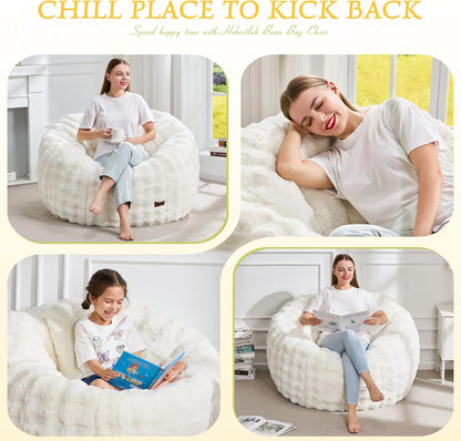 Hobestluk Bean Bag Chair Oversized Bean Bag Chair for Adults Donut-Shaped Large Bean Bag with