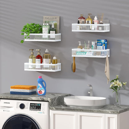 PUSDON Hanging Storage Baskets Organizer Wall Mount, Metal Wire Storage Bin Rack for Kitchen