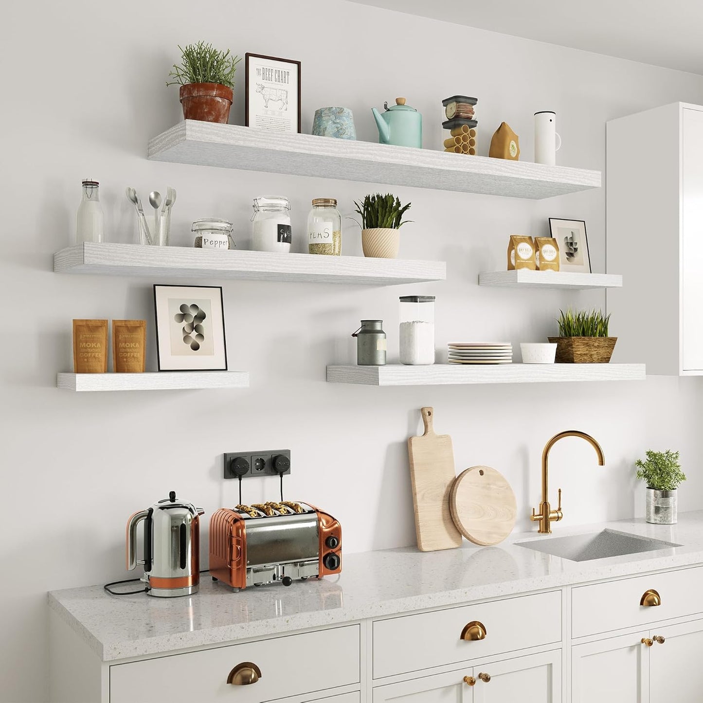 10 inch Deep Wall Shelves 36 inche Long, 1.8 Thick Single Floating Shelf Wall Mounted, Heavy Duty