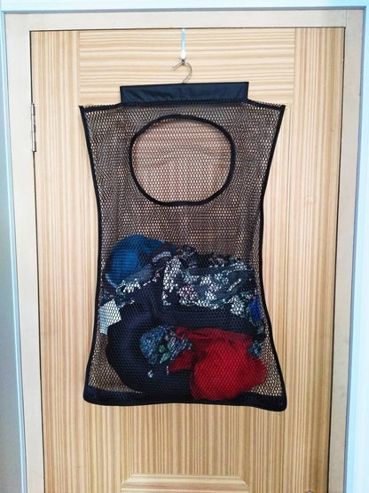 ALYER Breathable Mesh Laundry Hamper,Foldable Hanging Closet Storage Basket,Portable Space Saving