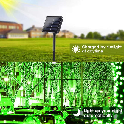 Solar String Lights Outdoor, 2-Pack 80FT 200 LED Solar Christmas Twinkle Lights Outside Waterproof