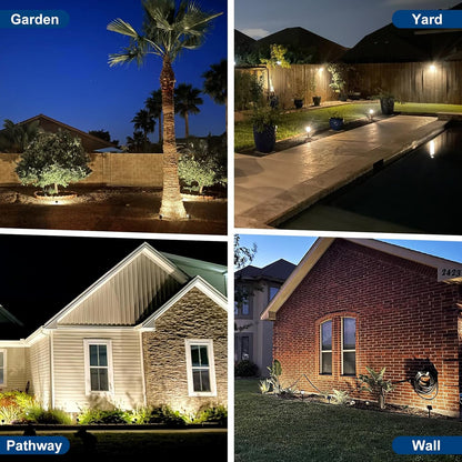 Solar Spot Lights Outdoor, 2 Pack Outdoor Solar Lights for Yard Waterproof, 4 Lighting Modes Solar